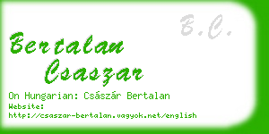 bertalan csaszar business card