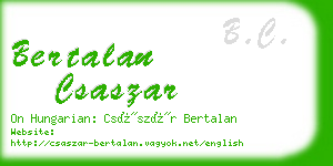 bertalan csaszar business card